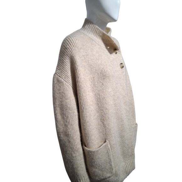 Zara Chunky Cozycore Women's sz M/L Ribbed Grungecore Oversized Button Cardigan - Picture 3 of 12